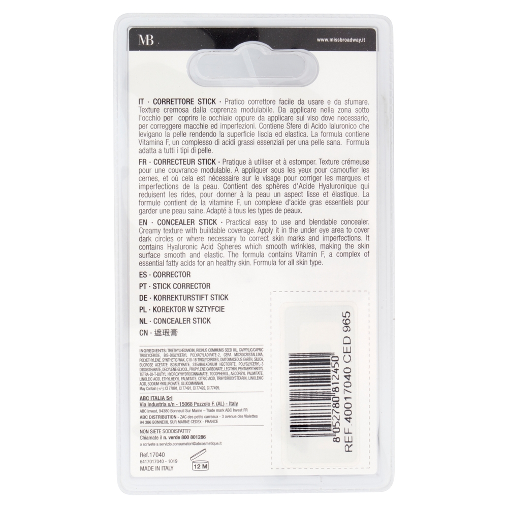 Miss Broadway Easy Concealer Correttore in Stick Light n.01